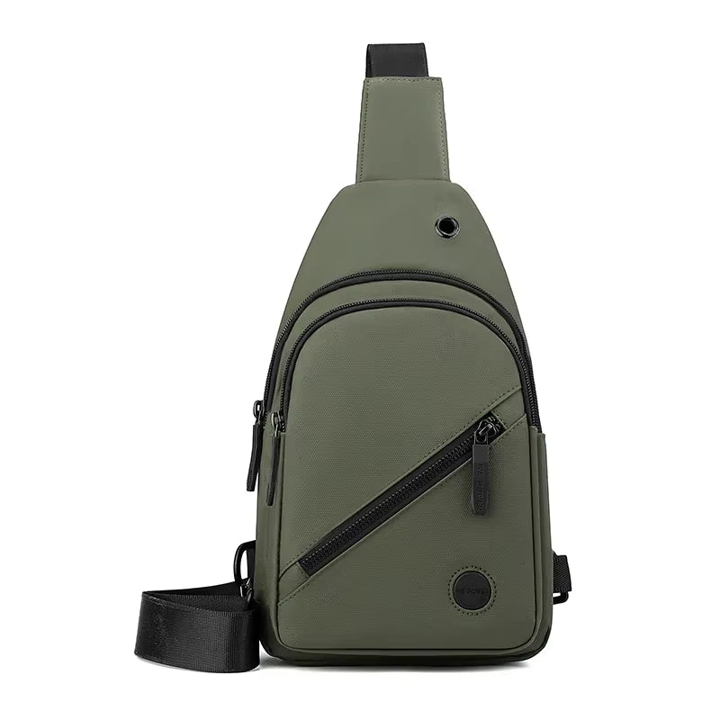 Lightweight Men'S Chest Bag, Casual Nylon Crossbody Bag,Hiking Multipurpose Sling Bag for Outdoor Sports & Daily Commute