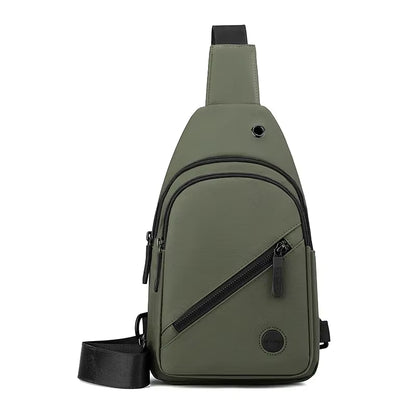 Lightweight Men'S Chest Bag, Casual Nylon Crossbody Bag,Hiking Multipurpose Sling Bag for Outdoor Sports & Daily Commute