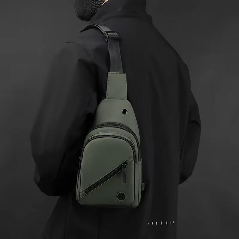 Lightweight Men'S Chest Bag, Casual Nylon Crossbody Bag,Hiking Multipurpose Sling Bag for Outdoor Sports & Daily Commute