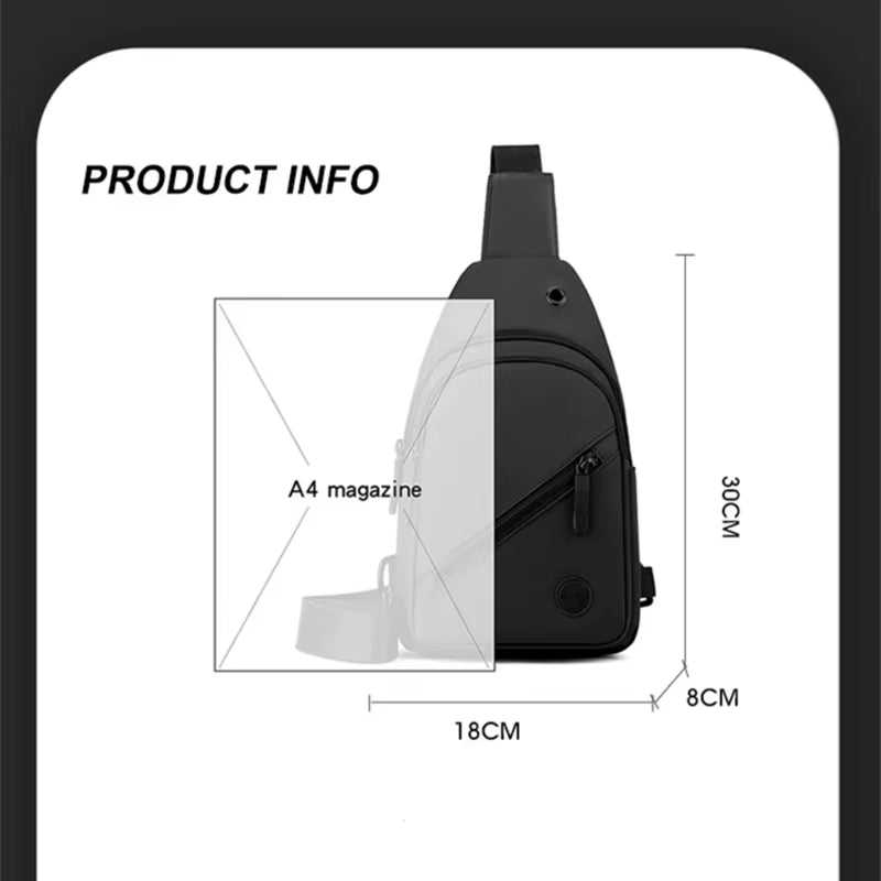 Lightweight Men'S Chest Bag, Casual Nylon Crossbody Bag,Hiking Multipurpose Sling Bag for Outdoor Sports & Daily Commute